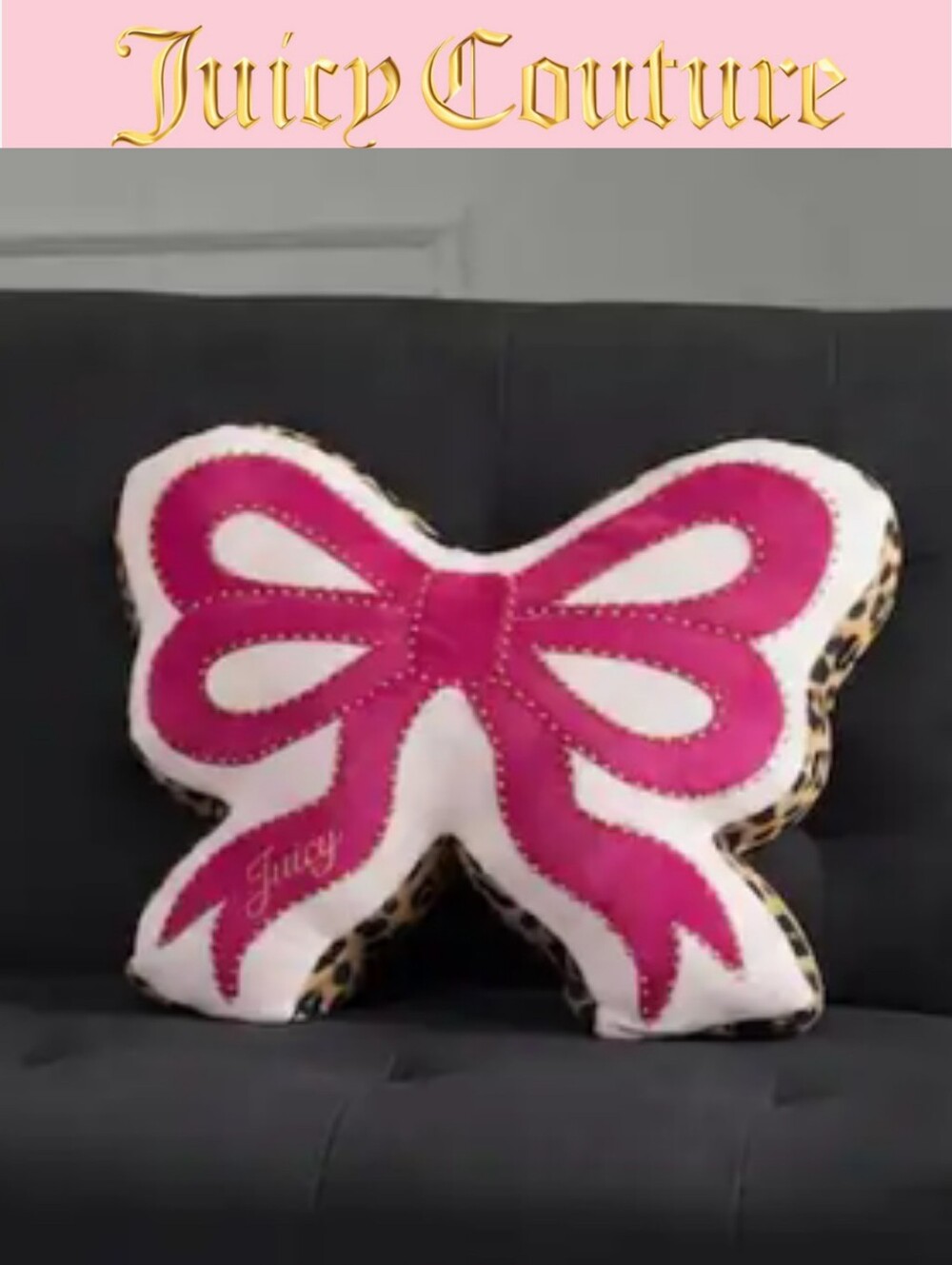 Juicy Couture Home Reversible Bow Decorative Pillow